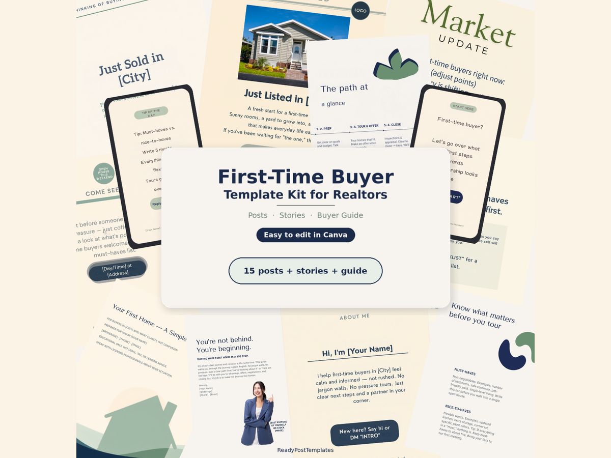 First-Time Buyer Canva templates for Realtors